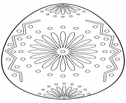 Coloriage oeuf de paques avec floral ornament