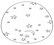 Coloriage oeuf de paques avec stars and moon