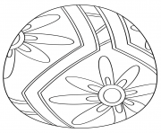 Coloriage oeuf de paques avec flower pattern 1