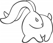 Coloriage lapin style avec de longues oreilles