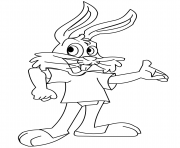 Coloriage lapin enseignant comme bugs bunny
