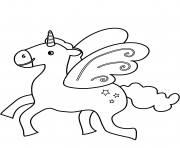 Coloriage flying licorne