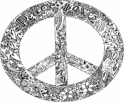 Coloriage paix et amour logo peace
