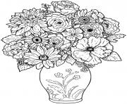 Coloriage bouquet de fleurs original