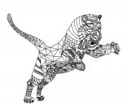 Coloriage tigre zentangle pour adulte