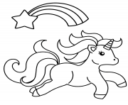 Coloriage bebe licorne magique avec un arc en ciel et une etoile