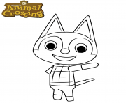 Coloriage animal crossing rudy the cat