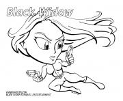 Coloriage black widow fan draw