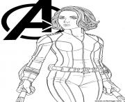 Coloriage Black Widow Marvel Girl
