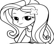 Coloriage My Little Pony Equestria Girls Fluttershy cute princess