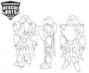 Coloriage Transformers Rescue Bots Back Front and Side View