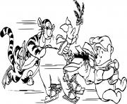 Coloriage Winnie the Pooh and friends on ice