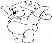 Coloriage Winnie the Pooh as Santa Claus