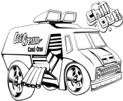 Coloriage hot wheels ice cream truck