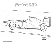 Coloriage Sport F1 Sauber C30 2011