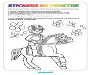 Coloriage garcon playmobil sur un cheval