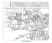 Coloriage playmobil western chevaux
