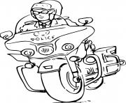 Coloriage moto de police