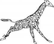 Coloriage girafe qui court
