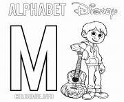 Coloriage Lettre M pour Miguel Disney
