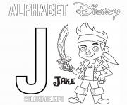 Coloriage Lettre J pour Jakes