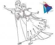 Coloriage sisters elsa and anna having fun frozen christmas