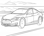 Coloriage Tesla Model S