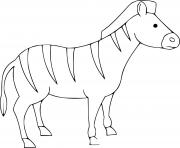Coloriage zebra facile pour maternelle 3 ans