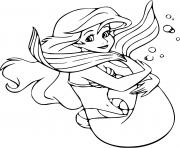 Coloriage Ariel Mermaid aventureuse et curieuse du monde