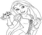 Coloriage La princesse Raiponce Rapunzel du conte Raiponce des freres Grimm