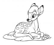 Coloriage le jeune faon Bambi doit apprendre a survivre seul