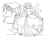 Coloriage magie du bal avec princesse cendrillon