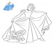 Coloriage Princesse Disney Cendrillon en robe