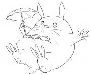 Coloriage Totoro Line Art manga anime
