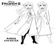 Coloriage Reine des Neiges 2 Anna et Elsa Film Disney