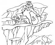 Coloriage grinch sur une montagne avec son chien