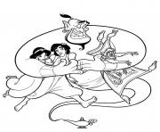 Coloriage Aladdin Jasmine et le Magicien