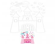 Coloriage Easy Princesse Castle