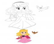 Coloriage Disney Princesse Aurora With Bird