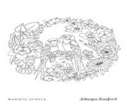 Coloriage Adulte Love Birds From Magical Jungle