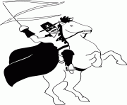 Coloriage Zorro sur son cheval Tornado