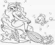 Coloriage princesse ariel vit sous la mer aupres de son pere