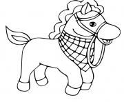 Coloriage cheval simple maternelle