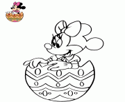 Coloriage minnie oeuf paques disney