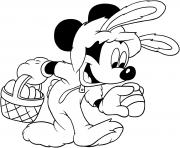 Coloriage mickey mouse lapin oeuf de paques