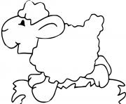 Coloriage mouton en prairie