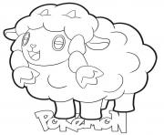 Coloriage Wooloo Pokemon mouton