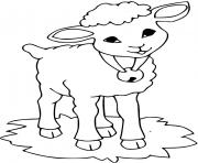 Coloriage un mouton avec une cloche autour du cou