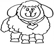 Coloriage mouton avec un coeur