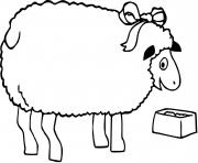 Coloriage mouton qui mange